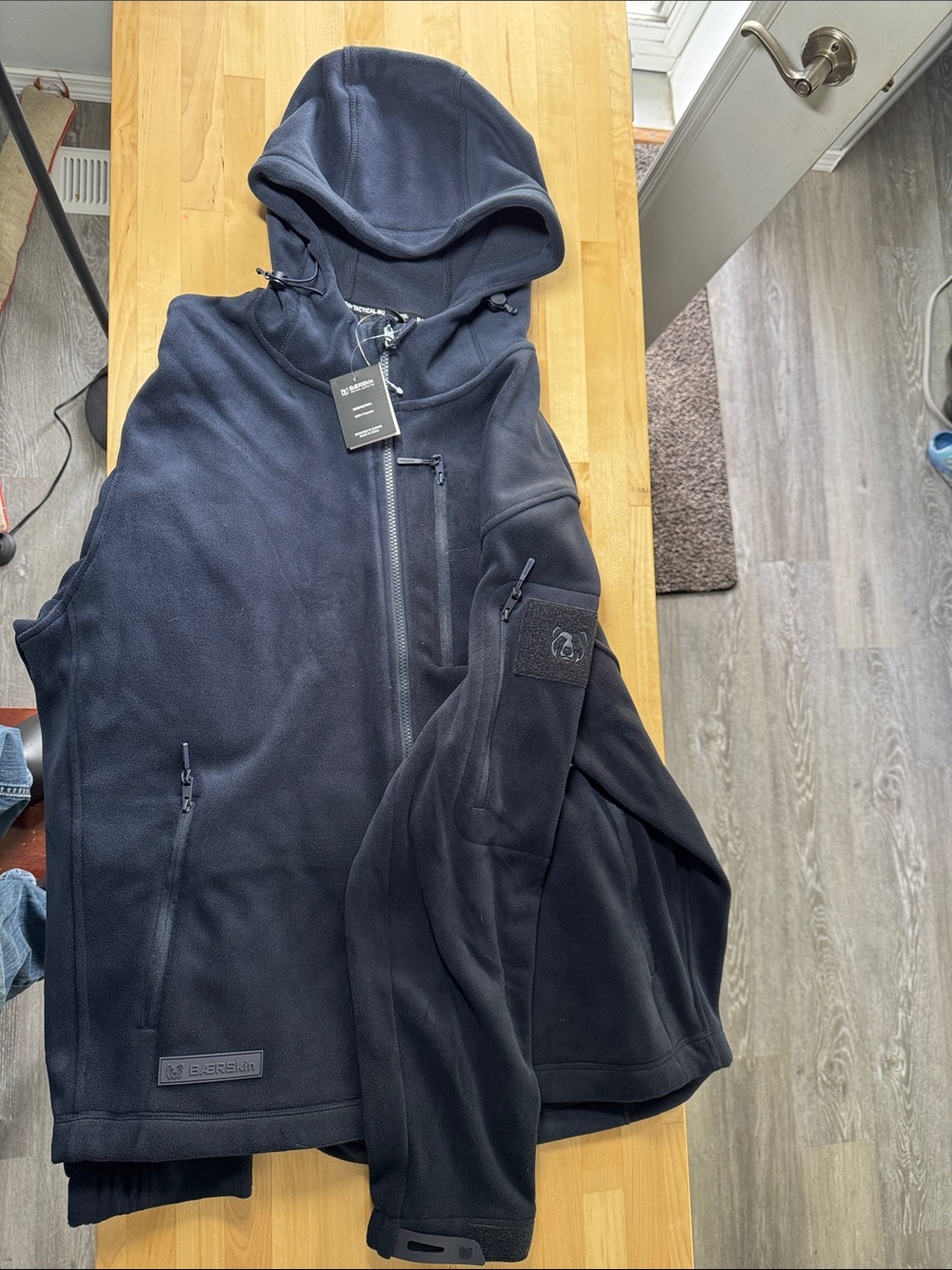 Lightweight Navy Hooded Fleece Jacket - Performance Layer